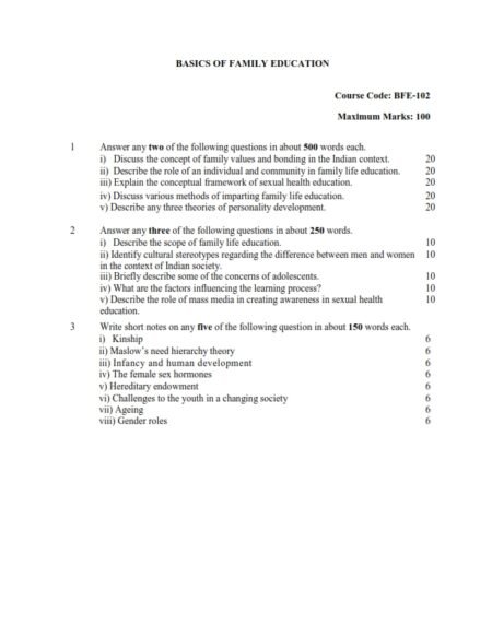 IGNOU BFE-102 Solved Assignment 2024 English Medium