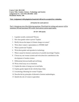 IGNOU BGS-002 Solved Assignment 2024-25 English Medium