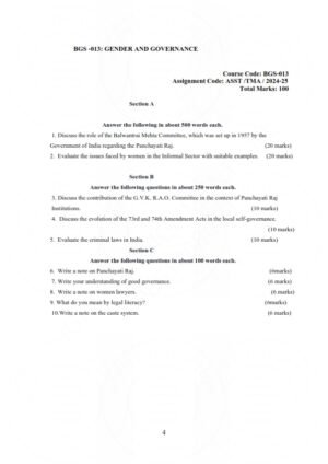 IGNOU BGS-013 Solved Assignment 2024-25 English Medium