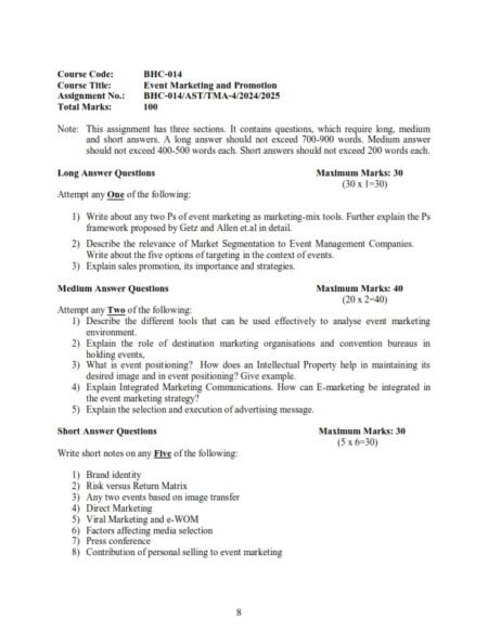 IGNOU BHC-14 Solved Assignment 2024-25 English Medium