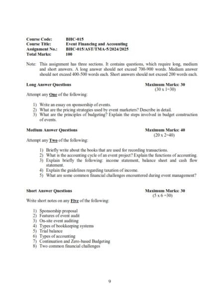 IGNOU BHC-15 Solved Assignment 2024-25 English Medium