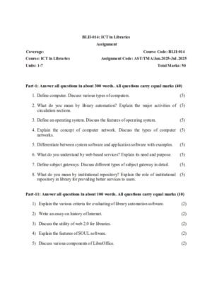 IGNOU BLII-014 Solved Assignment Jan & July 2025 English Medium