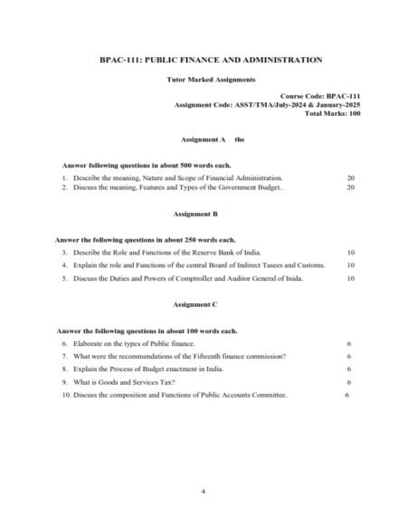 IGNOU BPAC-111 Solved Assignment 2024-25 English Medium