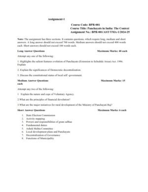 IGNOU BPR-001 Solved Assignment 2024-25 English Medium