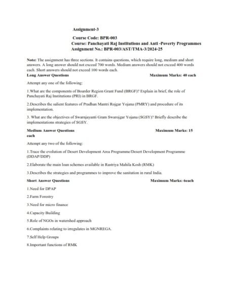 IGNOU BPR-003 Solved Assignment 2024-25 English Medium