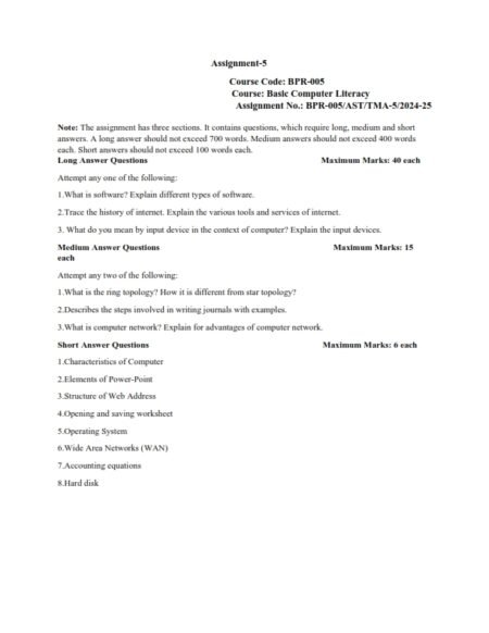 IGNOU BPR-005 Solved Assignment 2024-25 English Medium