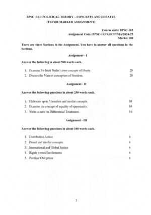 IGNOU BPSC-103 Solved Assignment 2024-25 English Medium