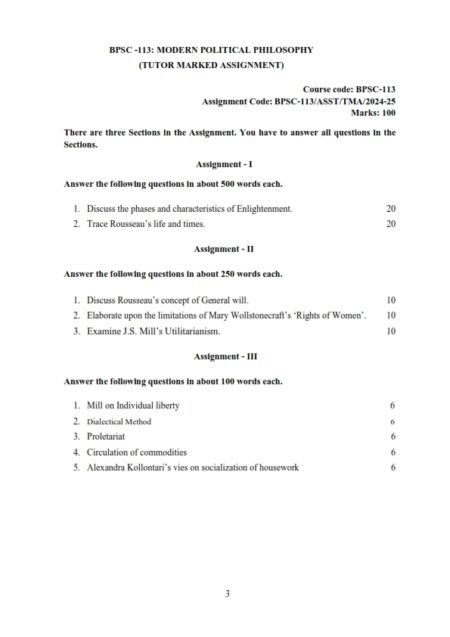 IGNOU BPSC-113 Solved Assignment 2024-25 English Medium