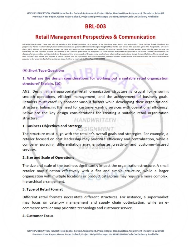 IGNOU BRL-003 Solved Assignment 2024-25 English Medium