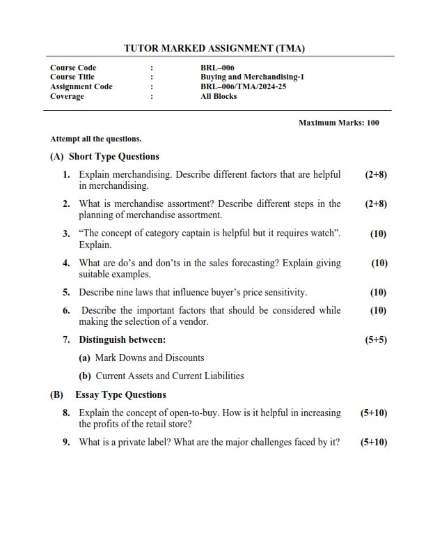 IGNOU BRL-006 Solved Assignment 2024-25 English Medium