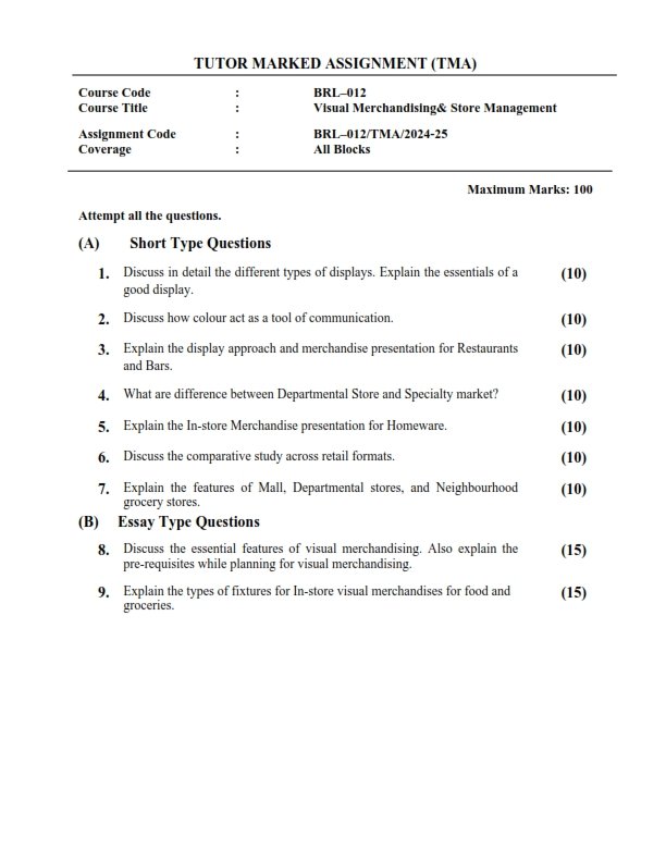 IGNOU BRL-012 Solved Assignment 2024-25 English Medium