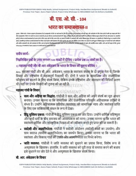 IGNOU BSOC-104 Solved Assignment 2024-25 Hindi Medium - Image 2