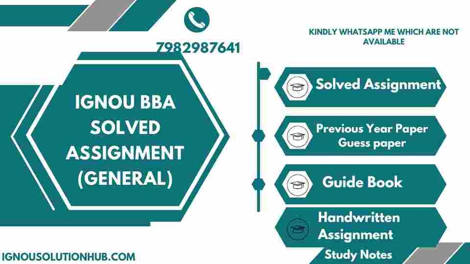 IGNOU BBA solved assignment (General)