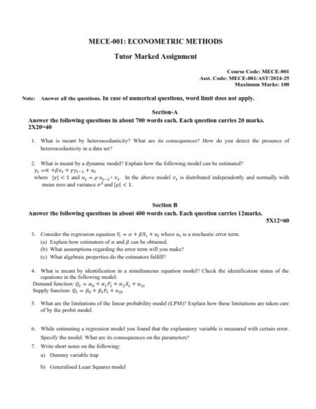 IGNOU MECE-01 Solved Assignment 2024-25 English Medium