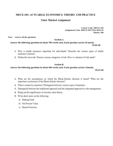 IGNOU MECE-103 Solved Assignment 2024-25 English Medium