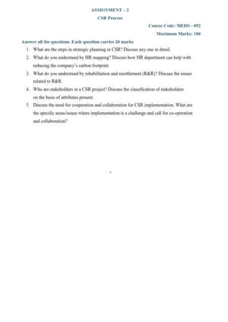 IGNOU MEDS-052 Solved Assignment 2024-25 English Medium