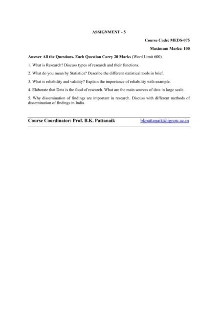 IGNOU MEDS-75 Solved Assignment 2024-25 English Medium
