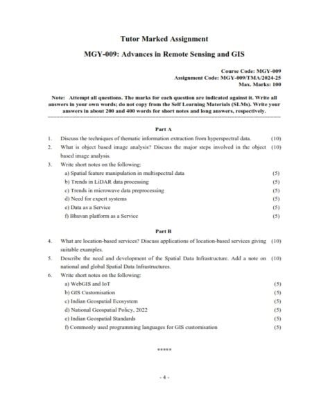 IGNOU MGY-009 Solved Assignment 2024-25 English Medium