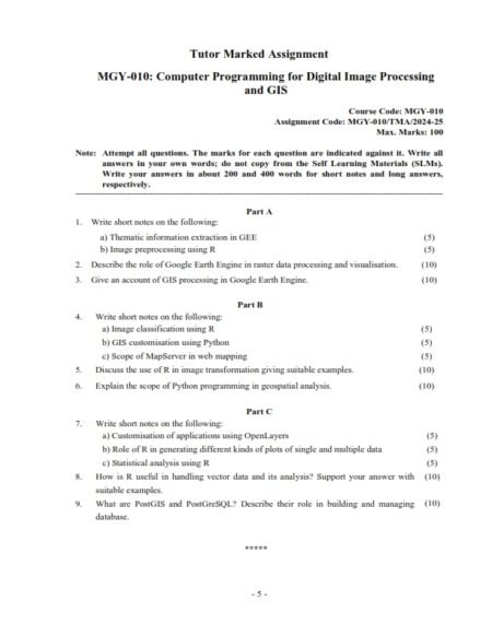IGNOU MGY-010 Solved Assignment 2024-25 English Medium