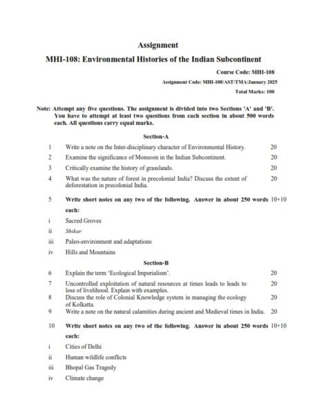 IGNOU MHI-108 Solved Assignment 2024-25 English Medium