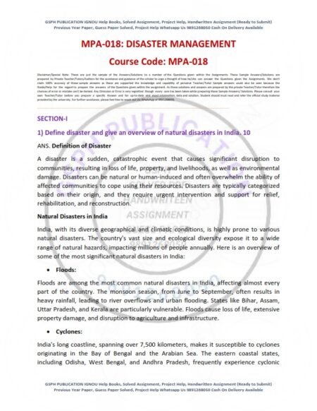 IGNOU MPA-018 Solved Assignment 2024-25 English Medium