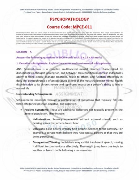 IGNOU MAPC Second Year Group A Solved Assignment 2024-25 English Medium(MPCE-11,12,13) - Image 2