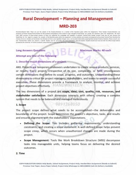 IGNOU MRD-203 Solved Assignment 2024-25 English Medium