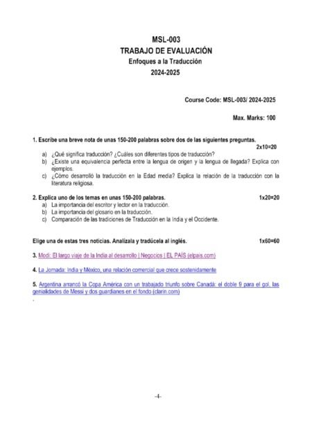 IGNOU MSL-003 Solved Assignment 2024-25 SPANISH MEDIUM