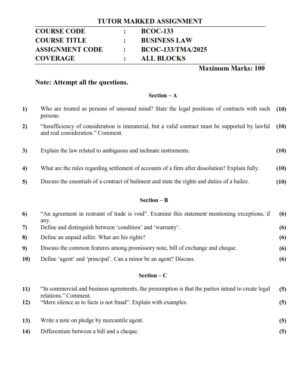 IGNOU BCOC-133 Solved Assignment 2025 English Medium