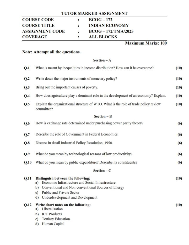 IGNOU BCOG-172 Solved Assignment 2025 English Medium