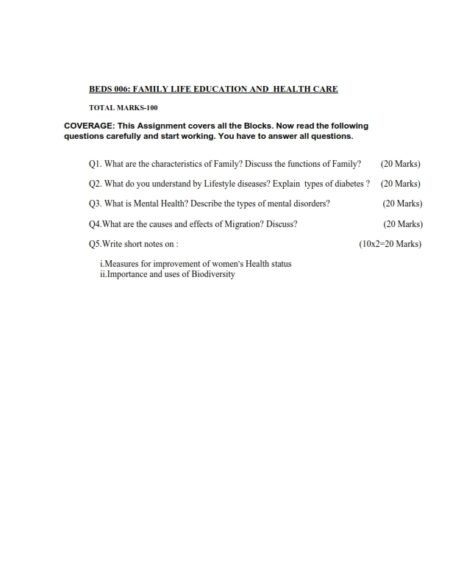 IGNOU BEDSV-006 Solved Assignment Jan & July 2025 English Medium