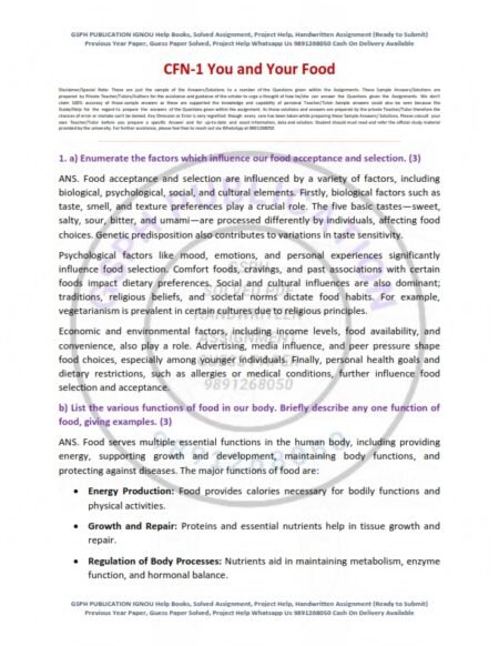 IGNOU CFN-01 Solved Assignment 2025 English Medium