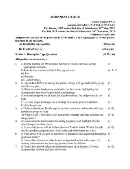 IGNOU CFN-02 Solved Assignment 2025 English Medium