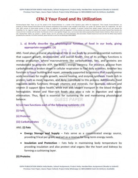 IGNOU CFN-02 Solved Assignment 2025 English Medium