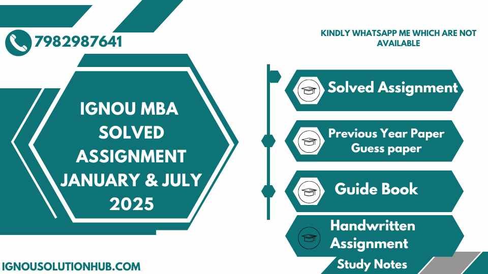 IGNOU MBA Solved Assignment January & July 2025