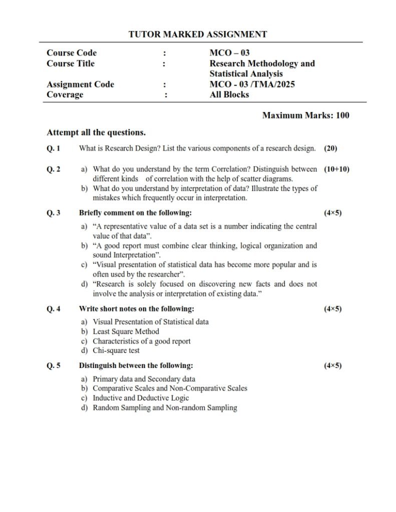 IGNOU MCO-03 Solved Assignment 2025 English Medium