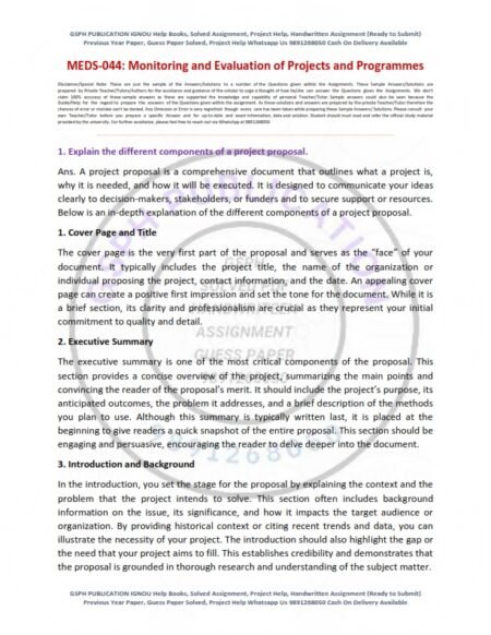 IGNOU MEDS-044 Solved Assignment 2025 English Medium