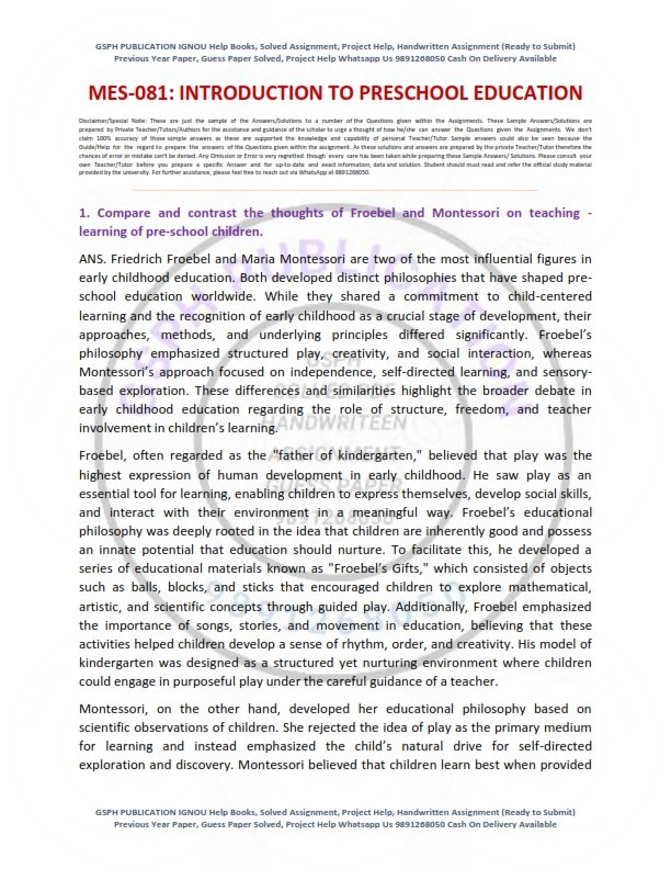 IGNOU MES-081 Solved Assignment 2025 English Medium