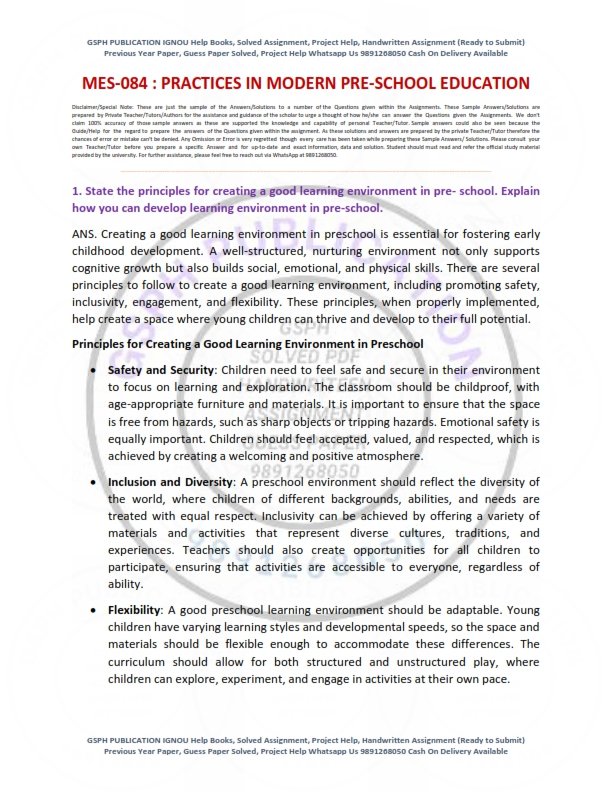 IGNOU MES-084 Solved Assignment 2025 English Medium