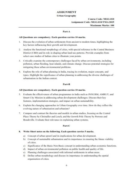 IGNOU MGG-10 Solved Assignment 2025 English Medium
