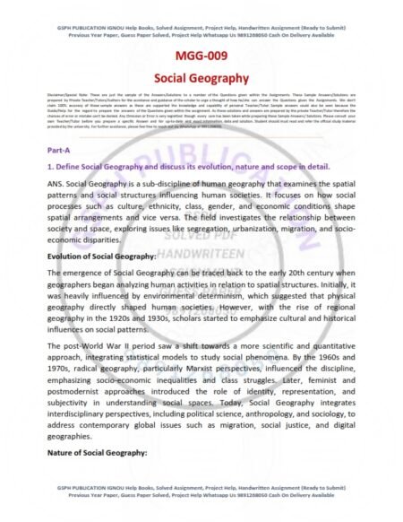 IGNOU MGG-009 Solved Assignment 2024-25 English Medium