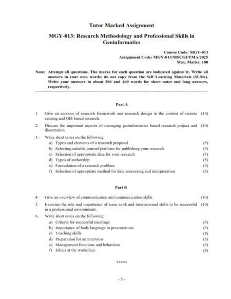 IGNOU MGY-013 Solved Assignment 2024-25 English Medium