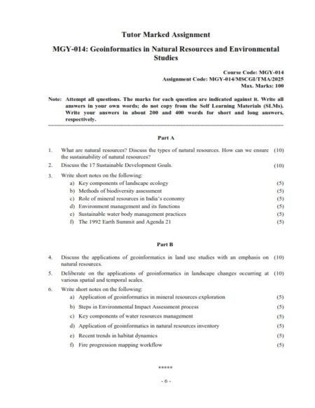 IGNOU MGY-014 Solved Assignment 2024-25 English Medium