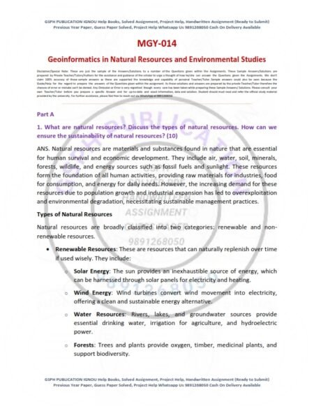 IGNOU MGY-014 Solved Assignment 2024-25 English Medium