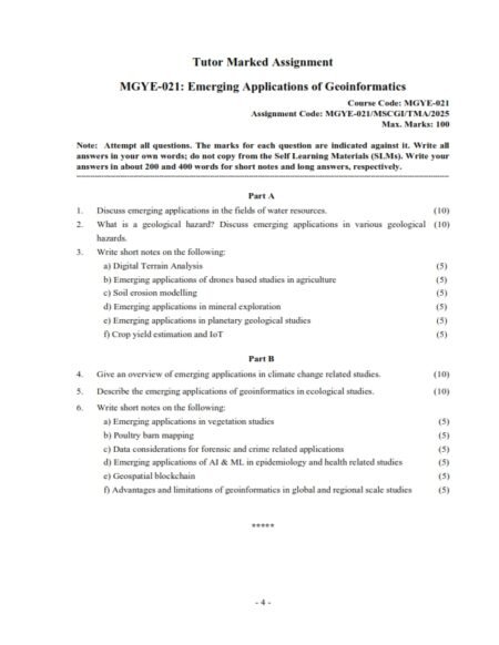 IGNOU MGYE-021 Solved Assignment 2024-25 English Medium