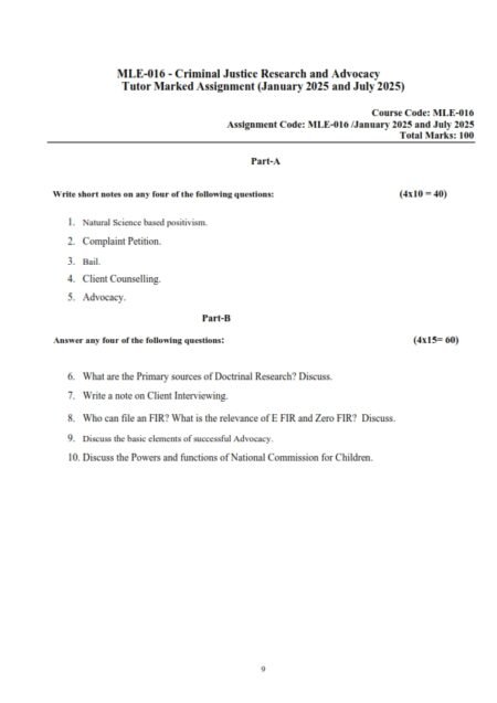 IGNOU MLE-016 Solved Assignment 2025 English Medium