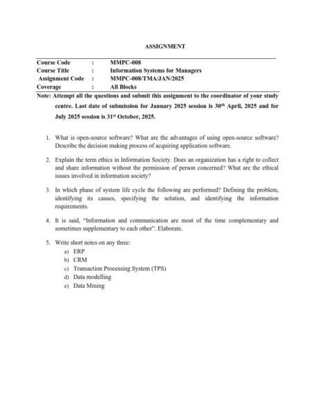 IGNOU MMPC-008 Solved Assignment January 2025 & July 2025