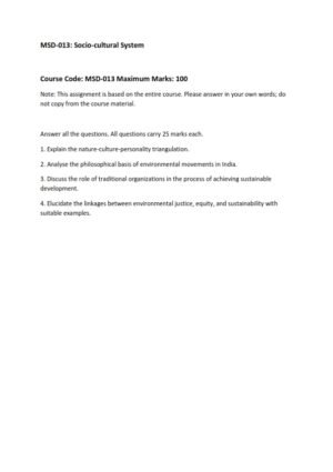 IGNOU MSD-13 Solved Assignment 2025 English Medium