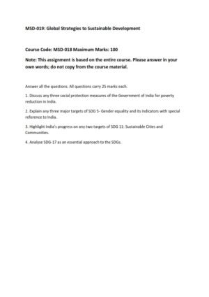 IGNOU MSD-19 Solved Assignment 2025 English Medium