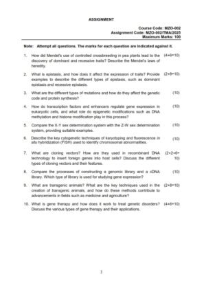 IGNOU MZO-002 Solved Assignment 2025 English Medium